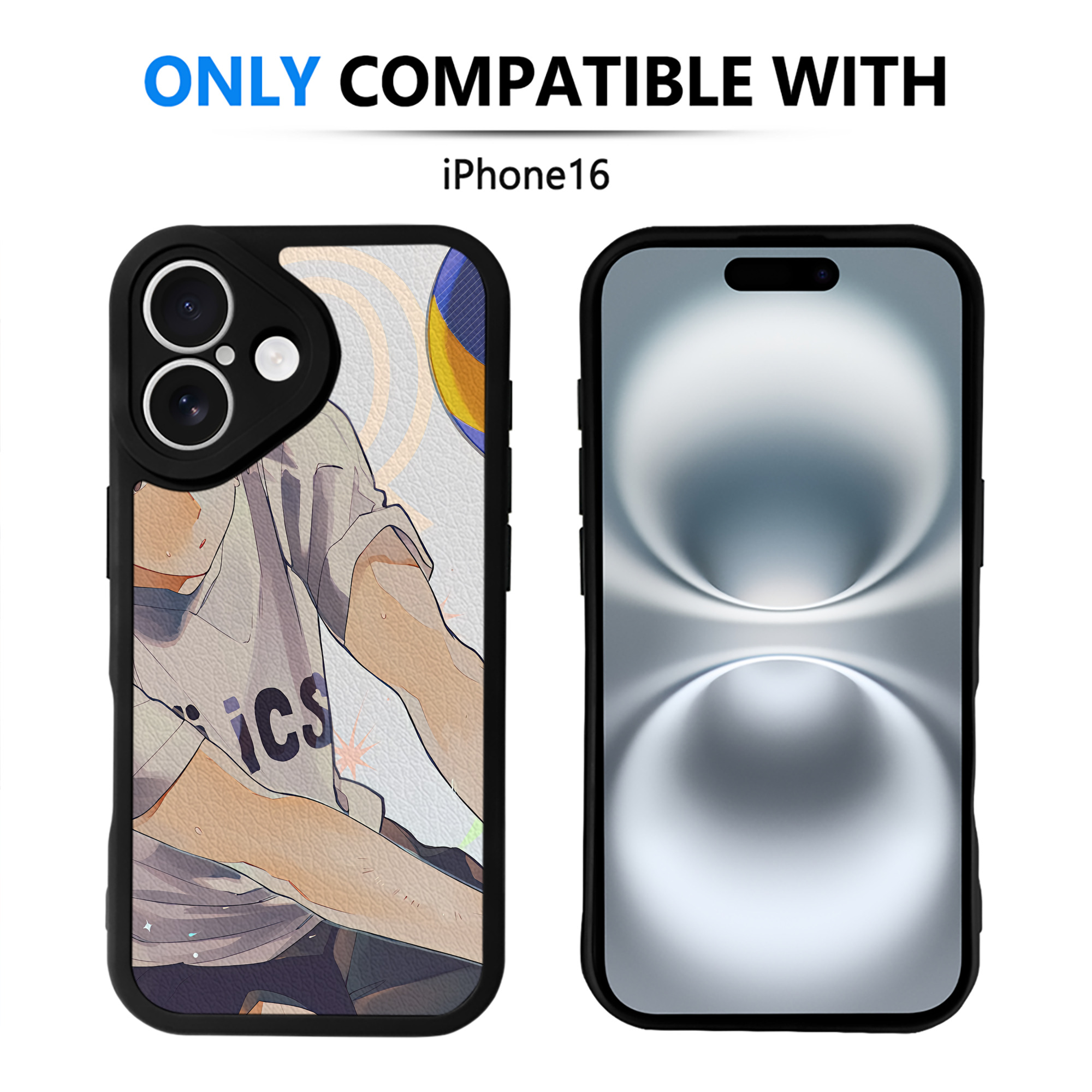 （画像用） ハイキュー!! Haikyu!! 【iPhone 16シリーズ対応】シリコンスマホケース（レザー調） 材質：シリコン